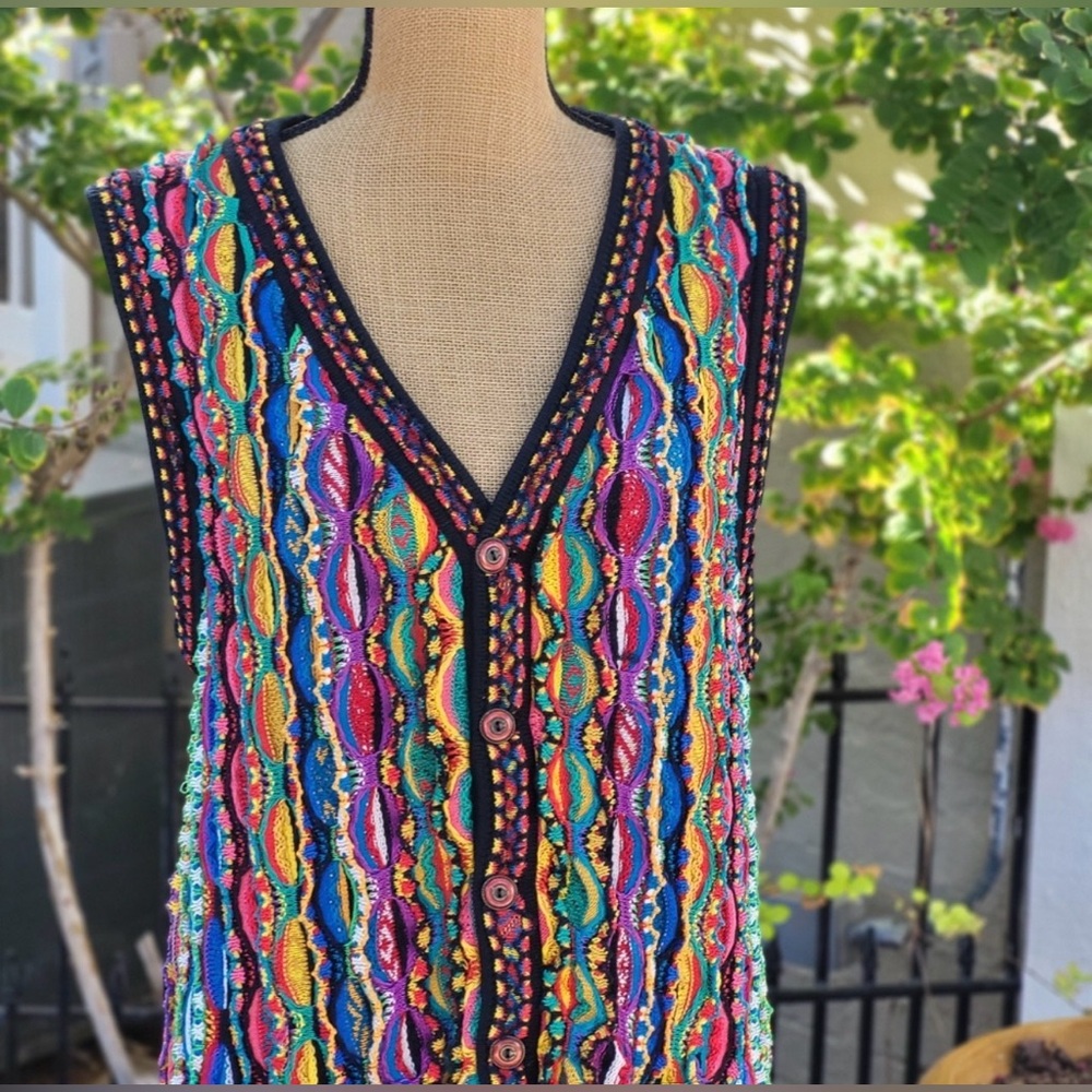 Vintage COOGI Vibrant Multicolor Knit Blouse